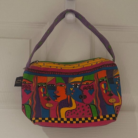 Laurel Burch Handbags - Vintage Laurel Burch Abstract Faces Purse